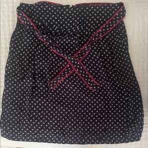 Sandro Navy Mini Skirt with Pink Floral Design